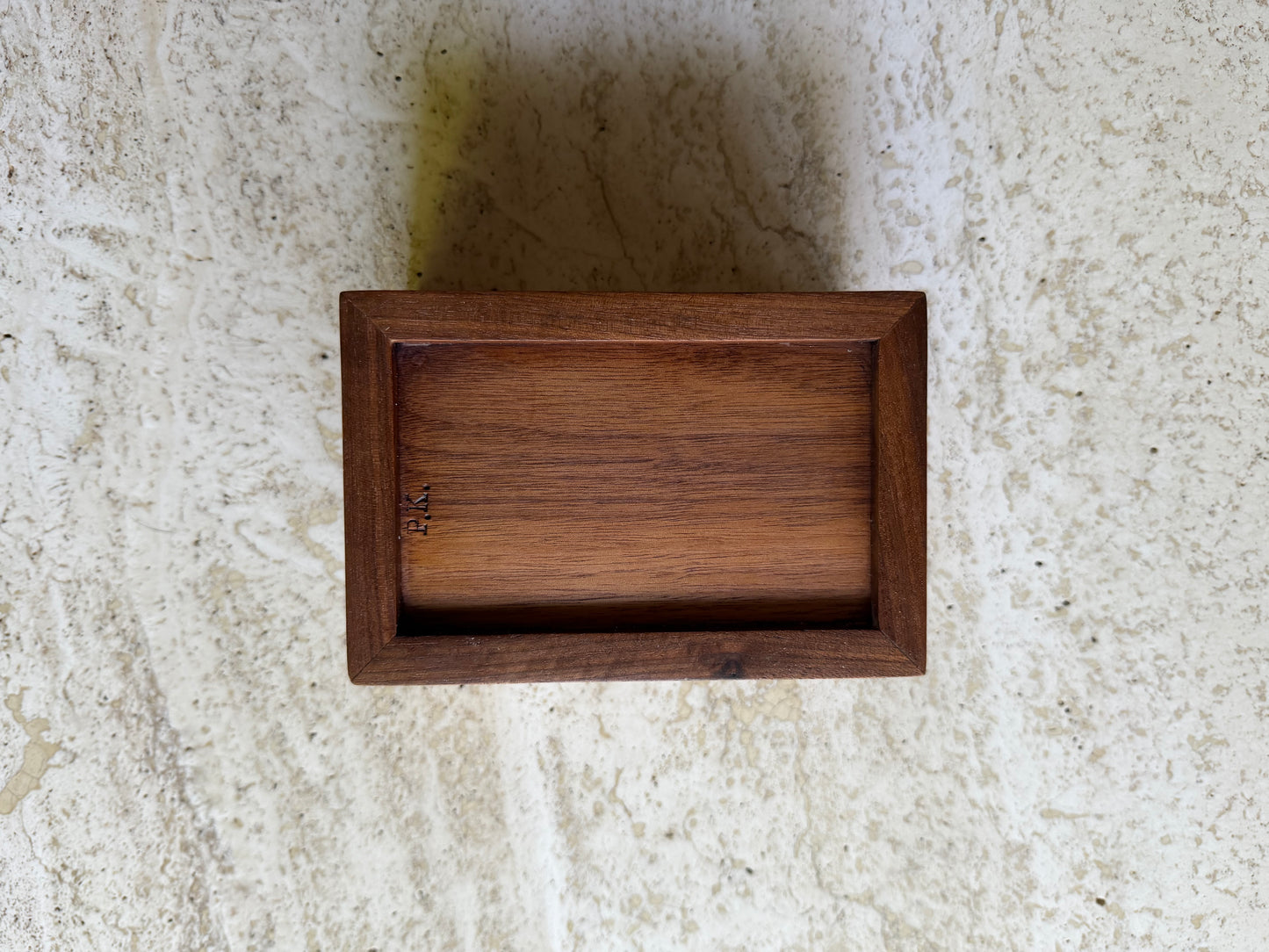 Vintage 1980’s Studio Craft Walnut Etched Box by Peter Kwasniewski