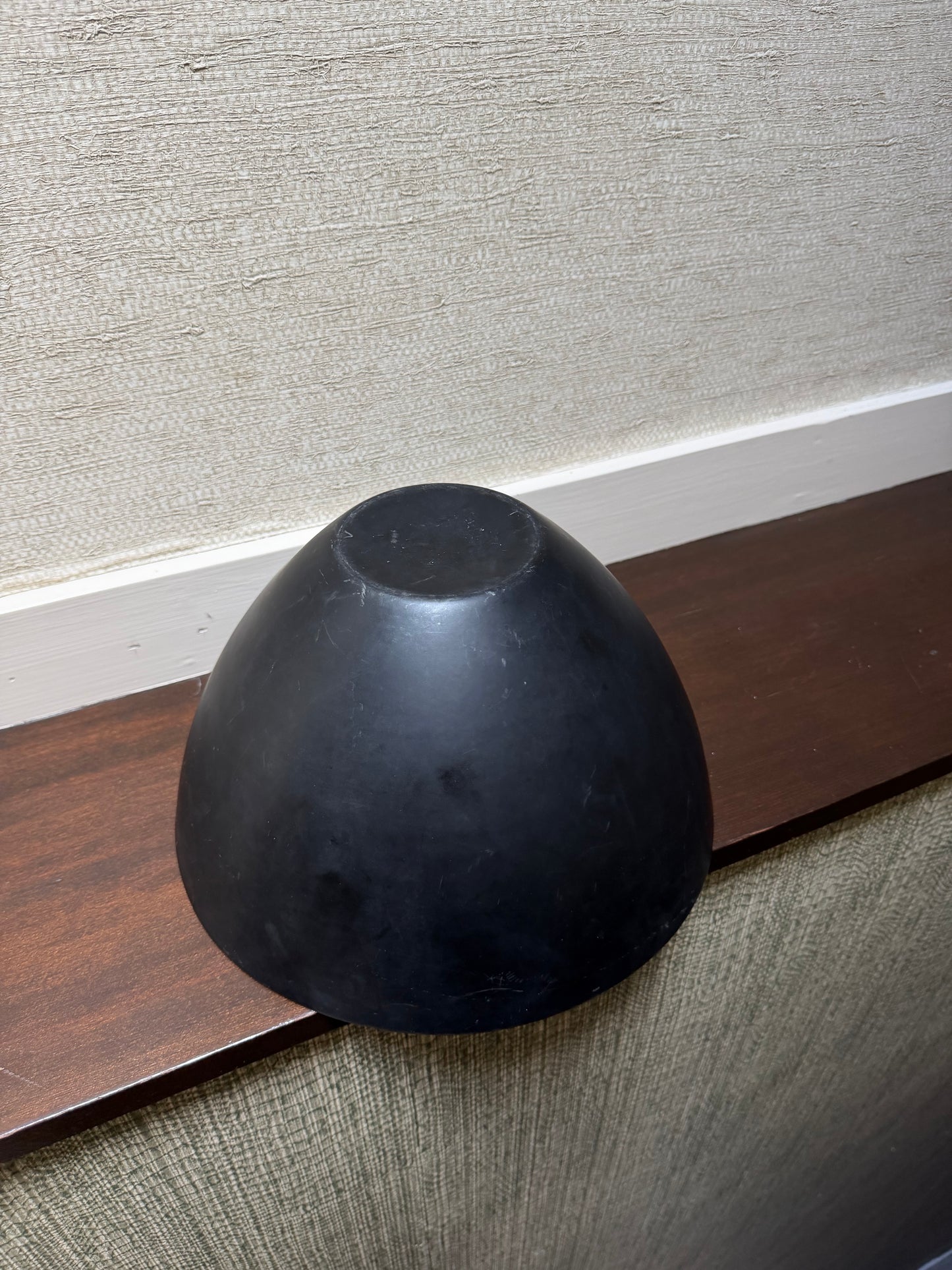 Vintage Large Black and White Krenit Denmark Enamel on Steel Bowl, ca. 1960's