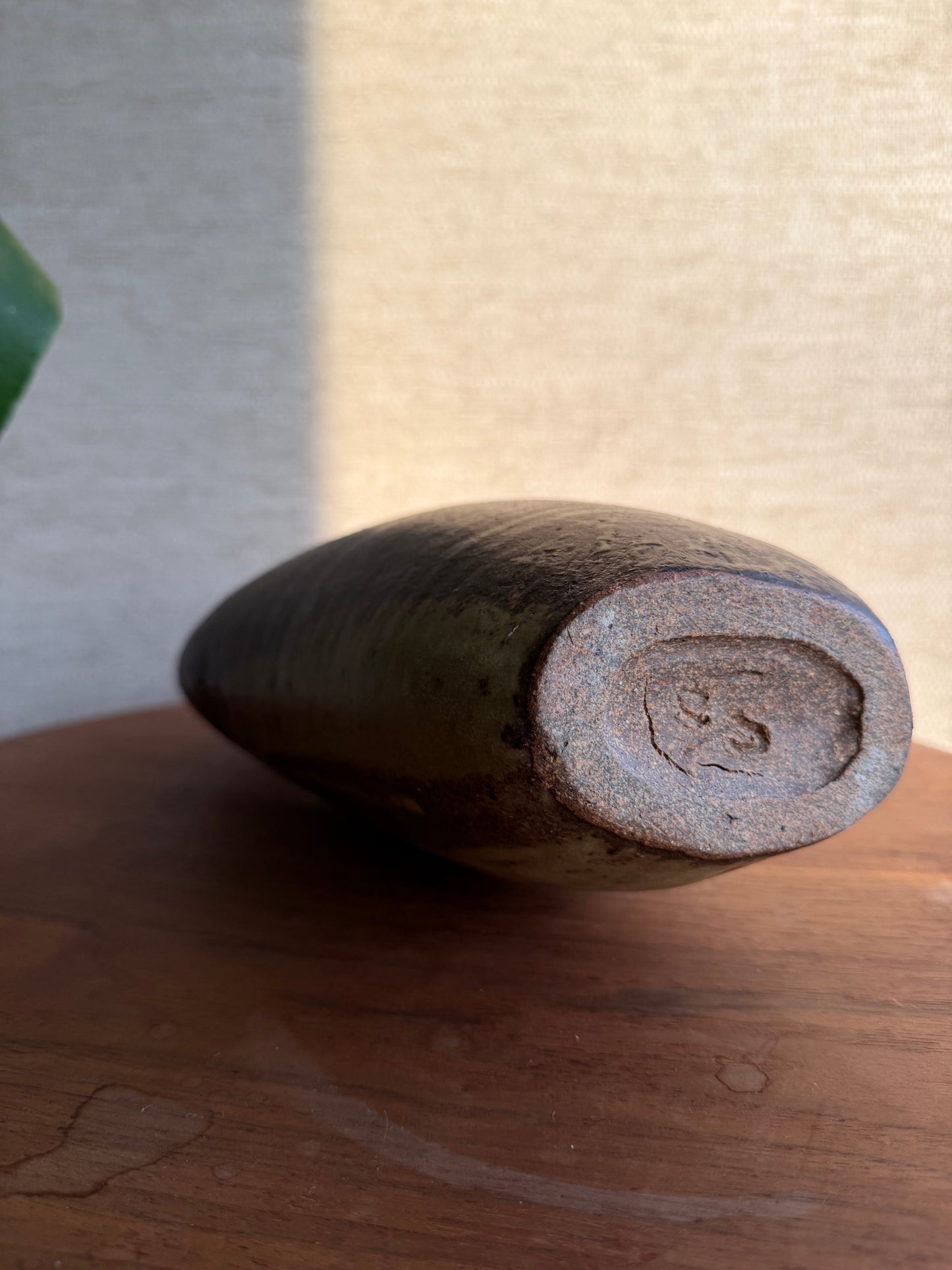 Vintage Ceramic Pottery 5 Spout Vase on wood table