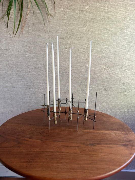 Vintage Handmade Iron Candleholder Sculpture, ca. 1950’s