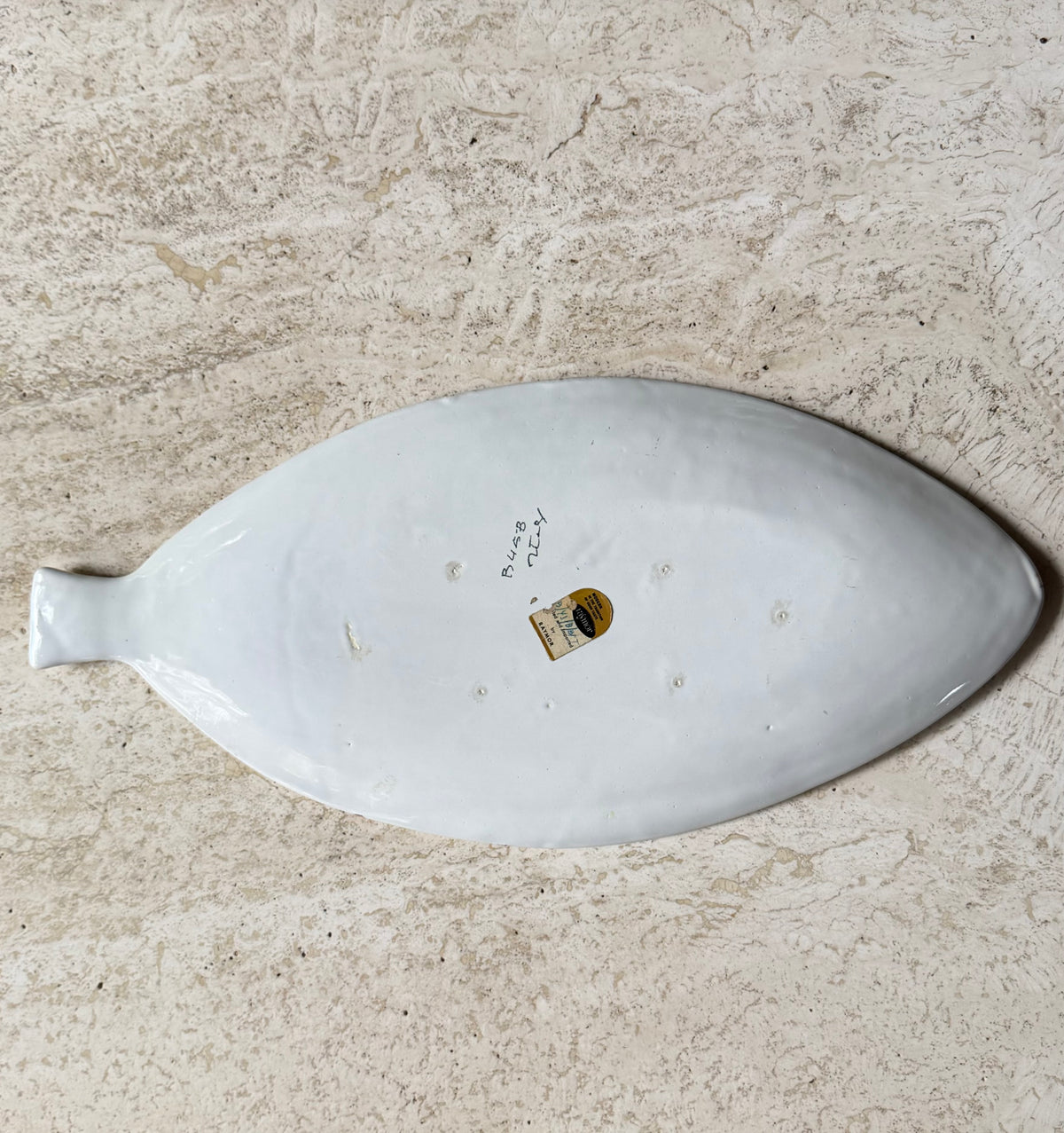 Vintage Ceramic Large 20” Pottery Fish Plate by Aldo Londi for Bitossi, ca. 1950’s