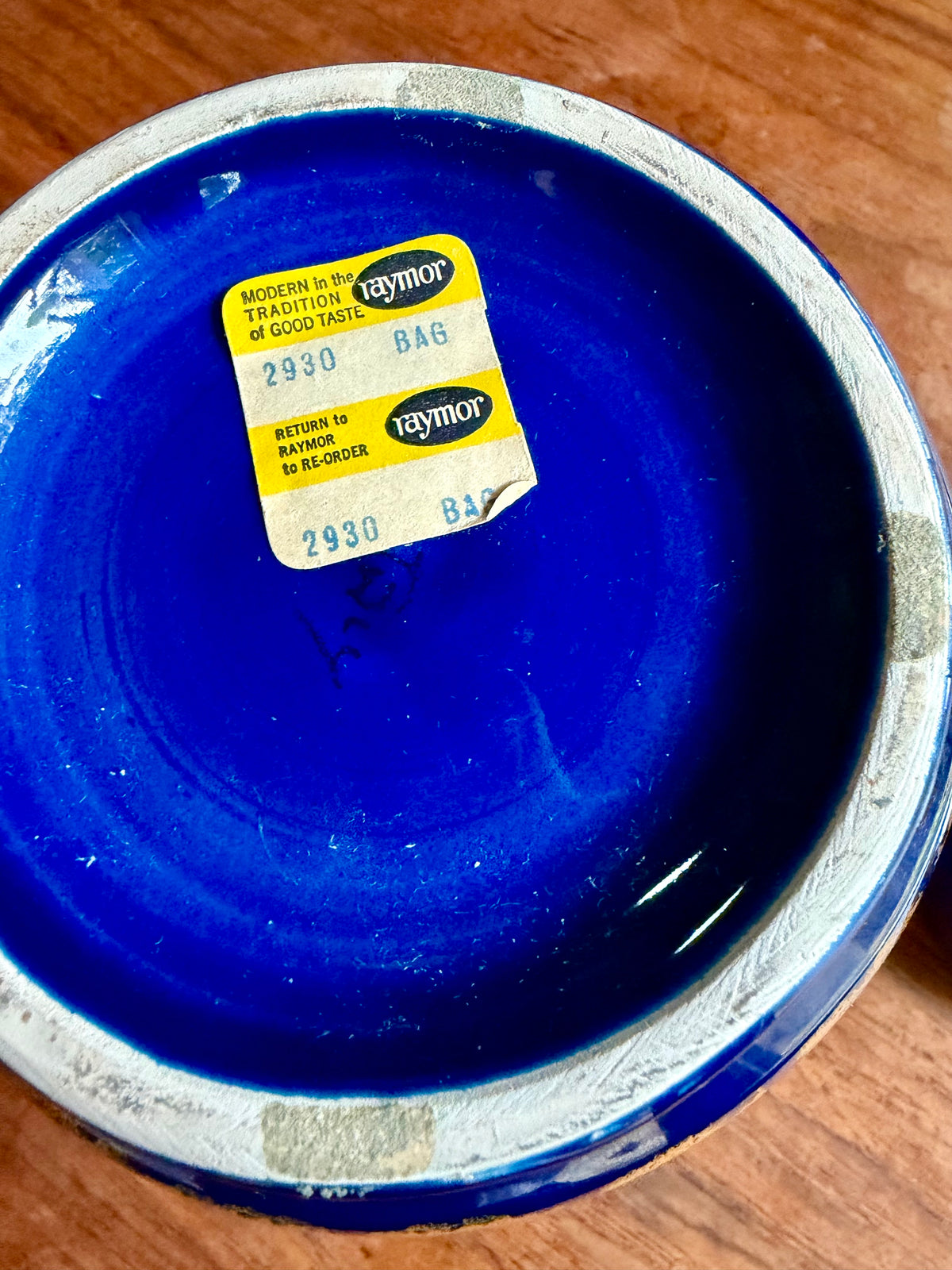 Vintage Ceramic Blue Lidded Jar with Fish Decor by Alvino Bagni for Raymor, Italy, ca. 1970’s