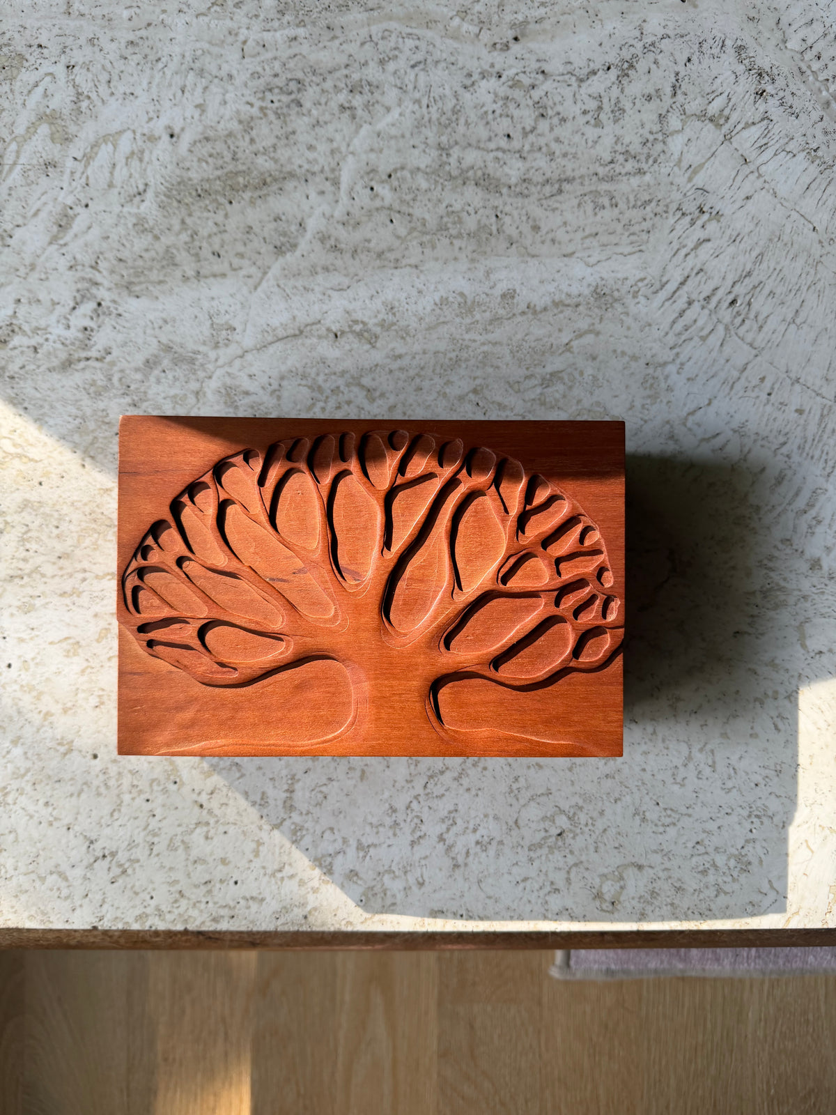 Vintage Handmade Studio Craft One-of-a-kind Sculpted Cherry Wood Box by Peter Kwasniewski, ca. 1980’s