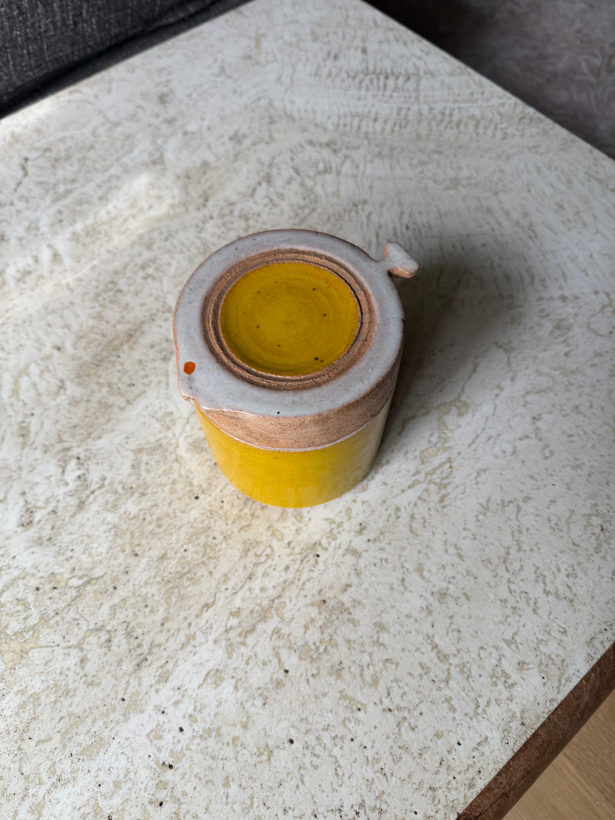 Yellow and White Ceramic Pottery Fish Jar by Aldo Londi for Bitossi, ca. 1950’s