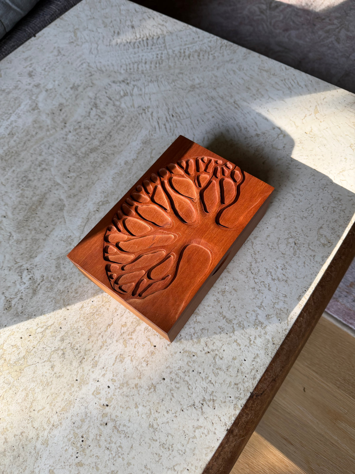 Vintage Handmade Studio Craft One-of-a-kind Sculpted Cherry Wood Box by Peter Kwasniewski, ca. 1980’s
