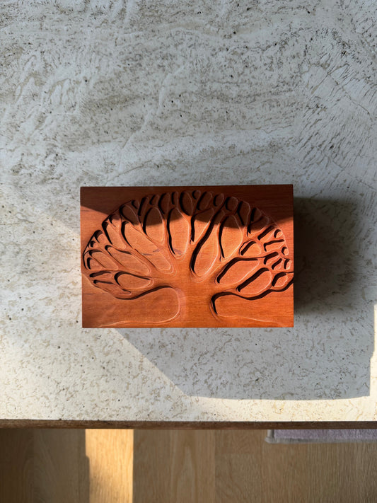 Vintage Handmade Studio Craft One-of-a-kind Sculpted Cherry Wood Box by Peter Kwasniewski, ca. 1980’s