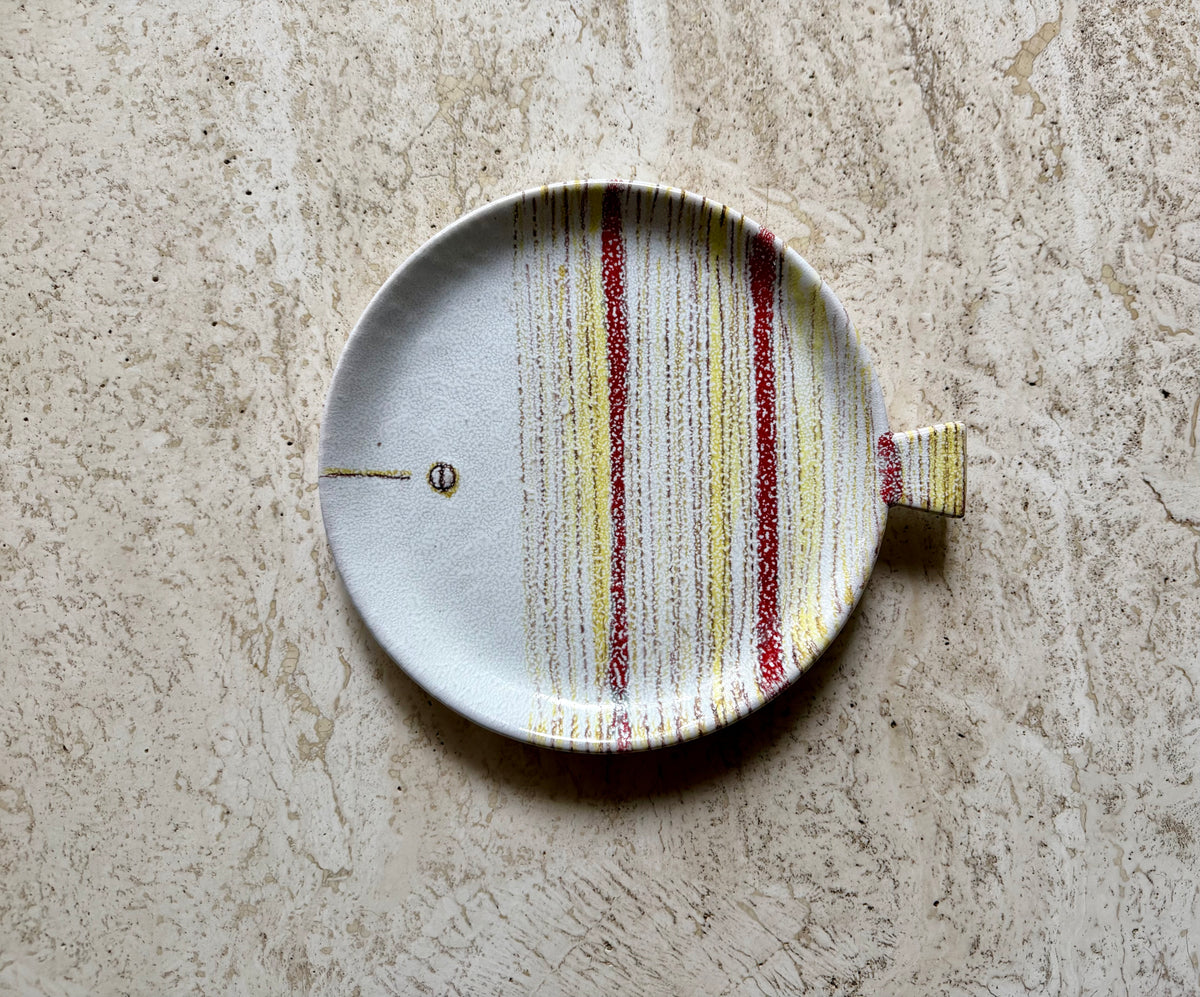Vintage Ceramic Pottery Fish Plate by Aldo Londi for Bitossi, ca. 1950’s