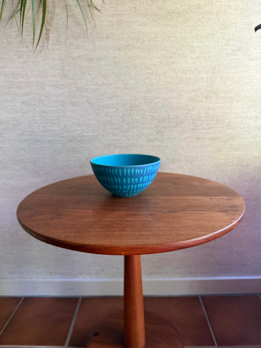 Vintage Handmade Pottery Blue Painted Bowl by Alvino Bagni for Raymor, ca. 1960’s