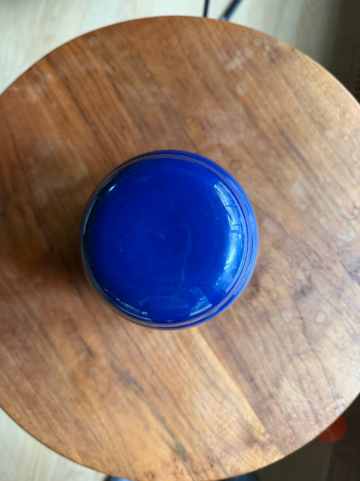 Vintage Ceramic Blue Lidded Jar with Fish Decor by Alvino Bagni for Raymor, Italy, ca. 1970’s