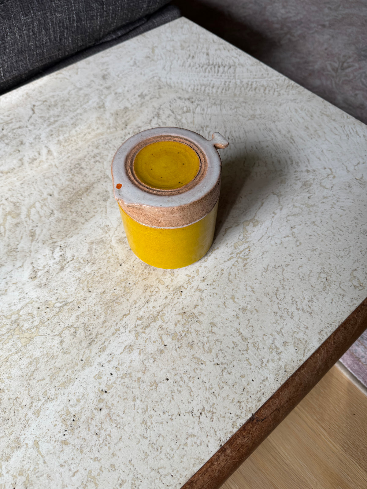 Yellow and White Ceramic Pottery Fish Jar by Aldo Londi for Bitossi, ca. 1950’s