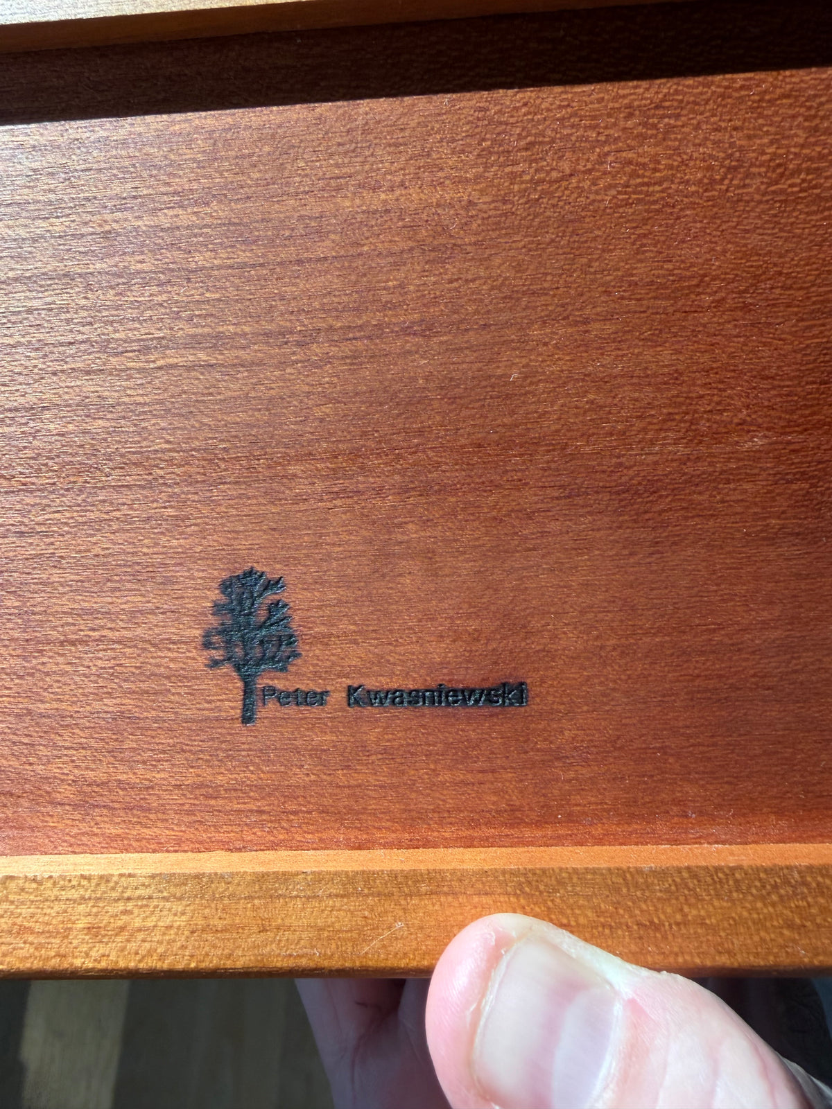 Vintage Handmade Studio Craft One-of-a-kind Sculpted Cherry Wood Box by Peter Kwasniewski, ca. 1980’s