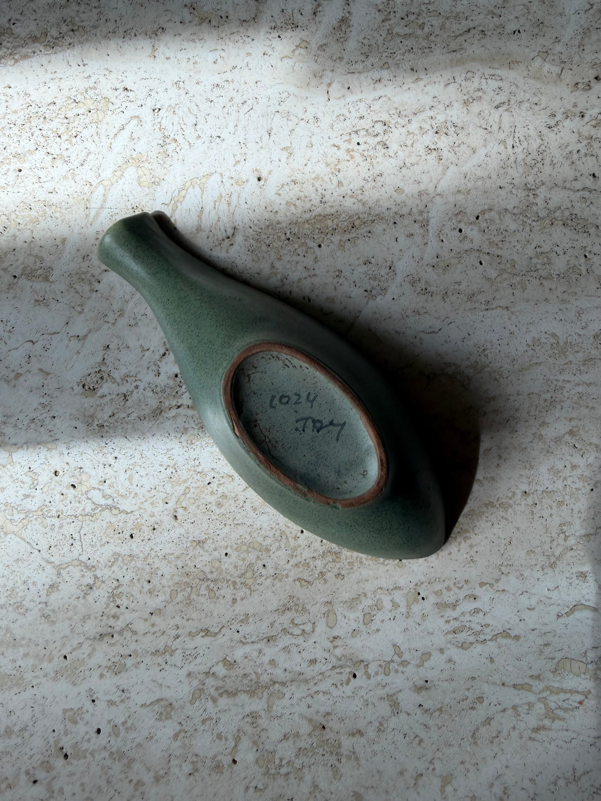 1950’s Aldo Londi for Bitossi Green and blue “Fritte” decor ceramic tray