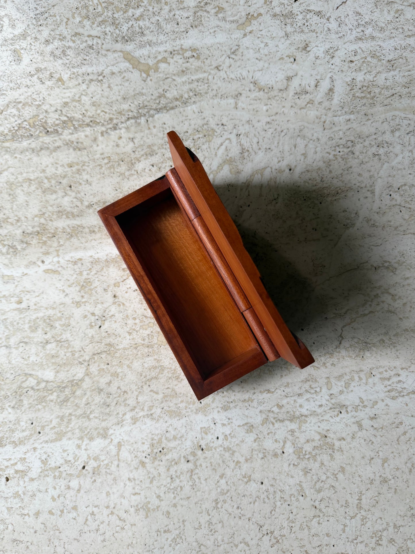 Vintage Carved Cherry Wood Fish Box by Peter Kwasniewski
