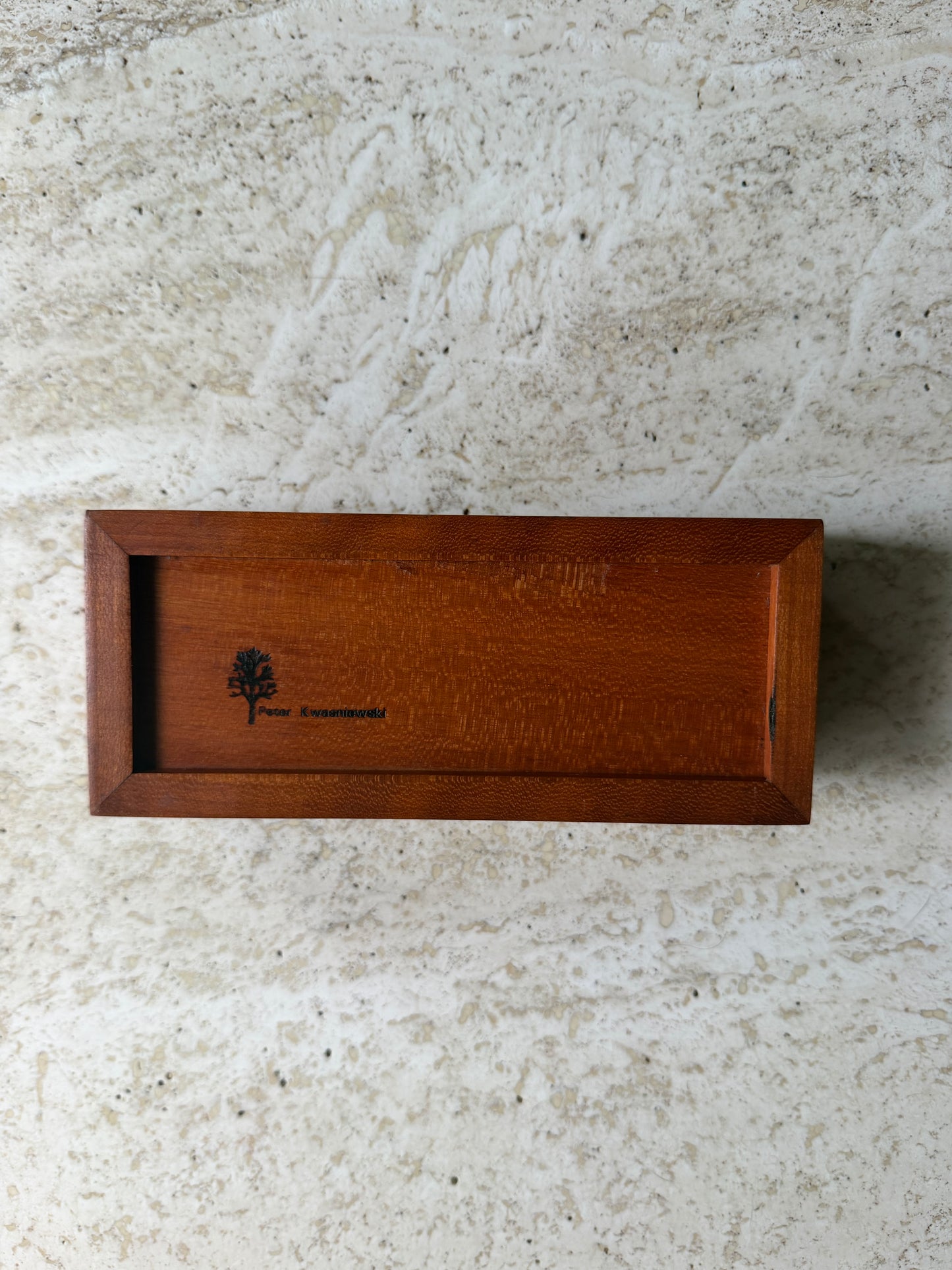 Vintage Carved Cherry Wood Fish Box by Peter Kwasniewski