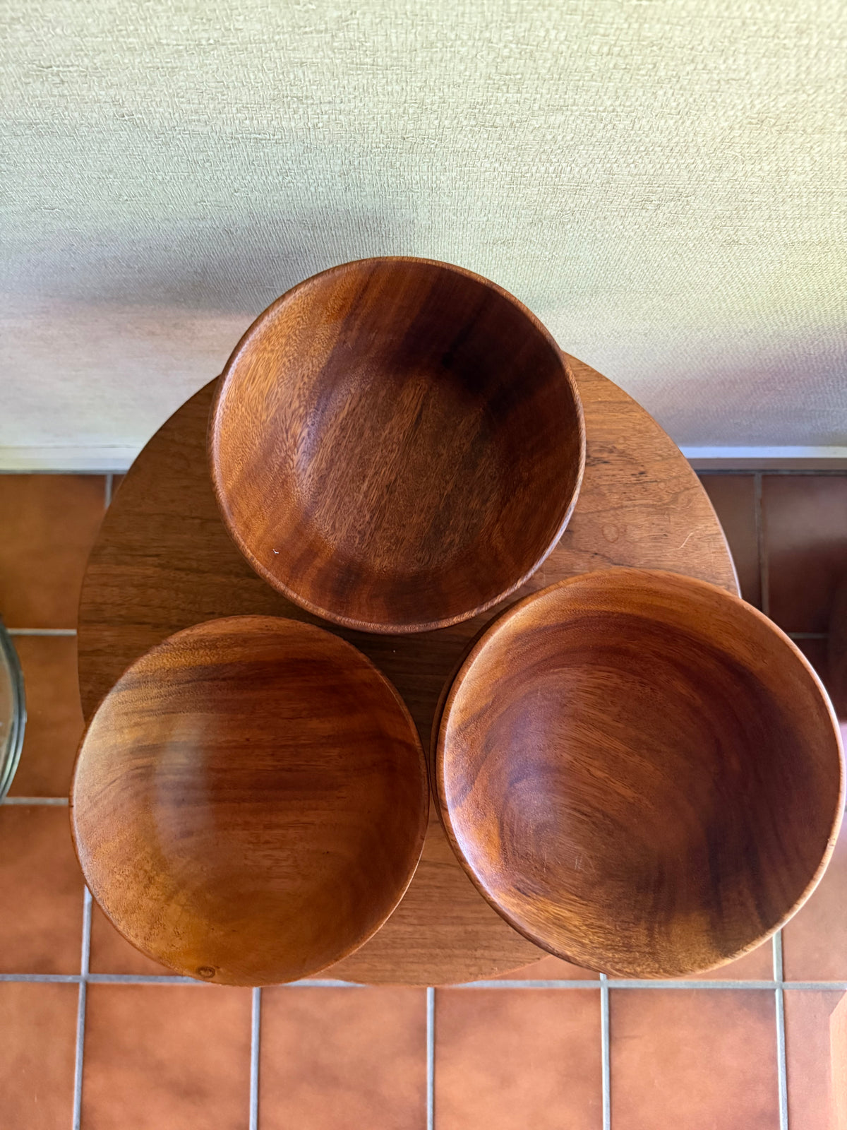 Set of 8 Danish Modern Large Hand-Turned Carocoli Wood Bowls, ca. 1970's