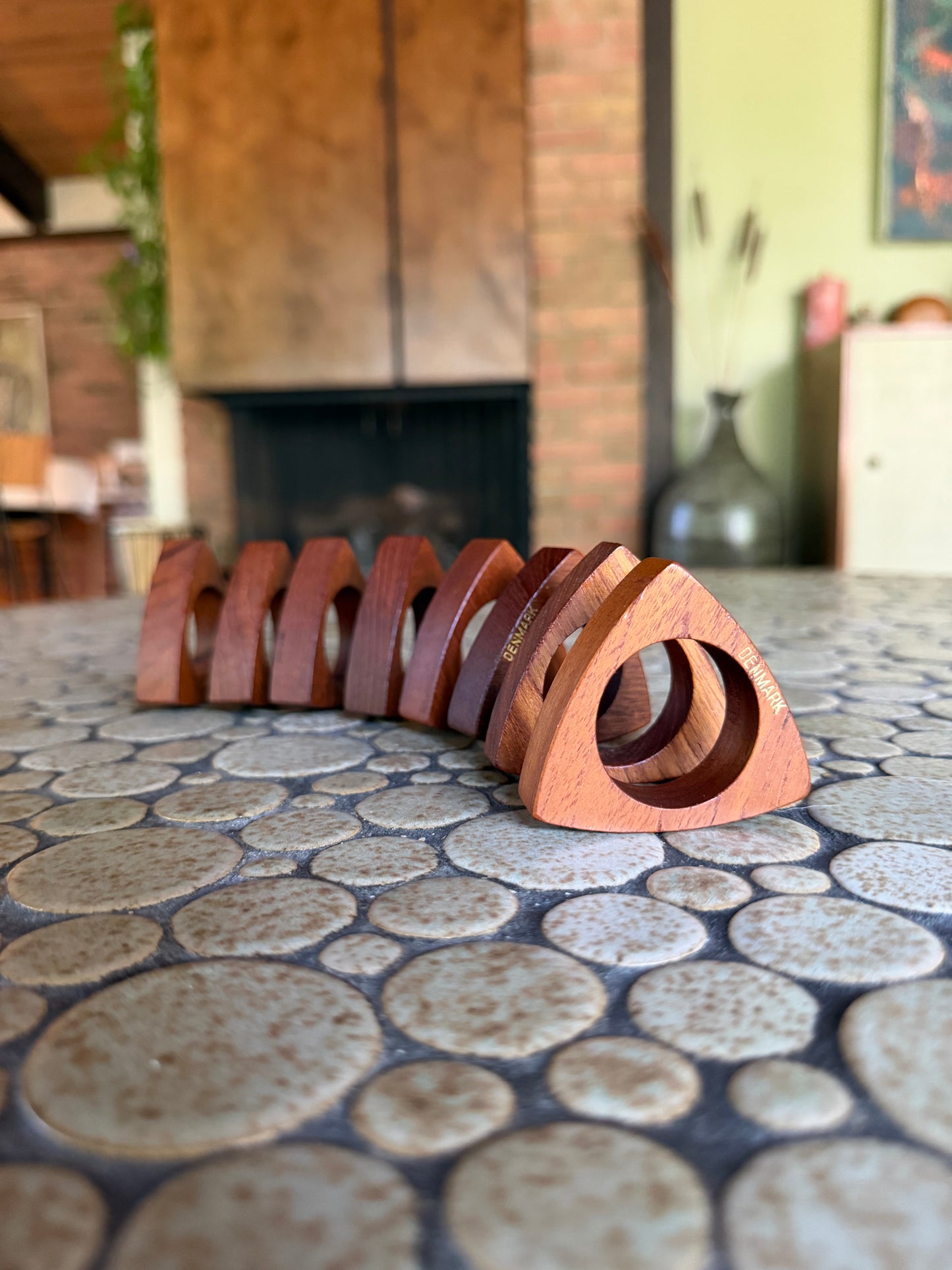Set of 8 Danish Modern Teak Wood Napkin Holders