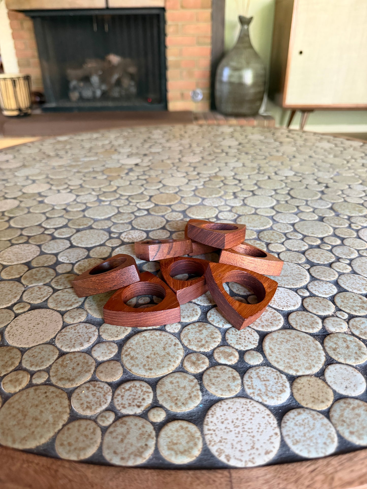 Set of 8 Danish Modern Teak Wood Napkin Holders