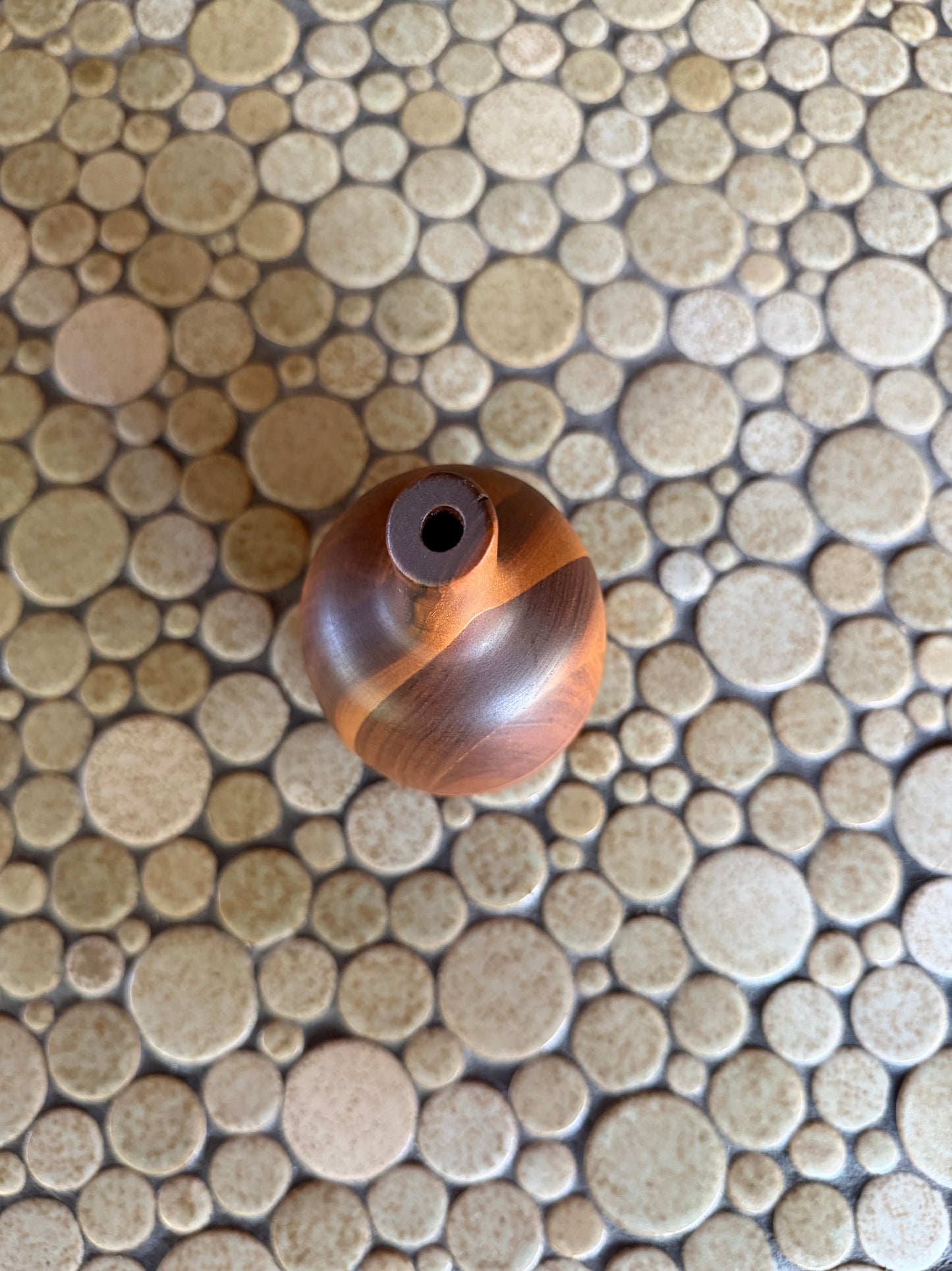 Vintage 1970's Handmade Laminated Rare Woods Bud Vase