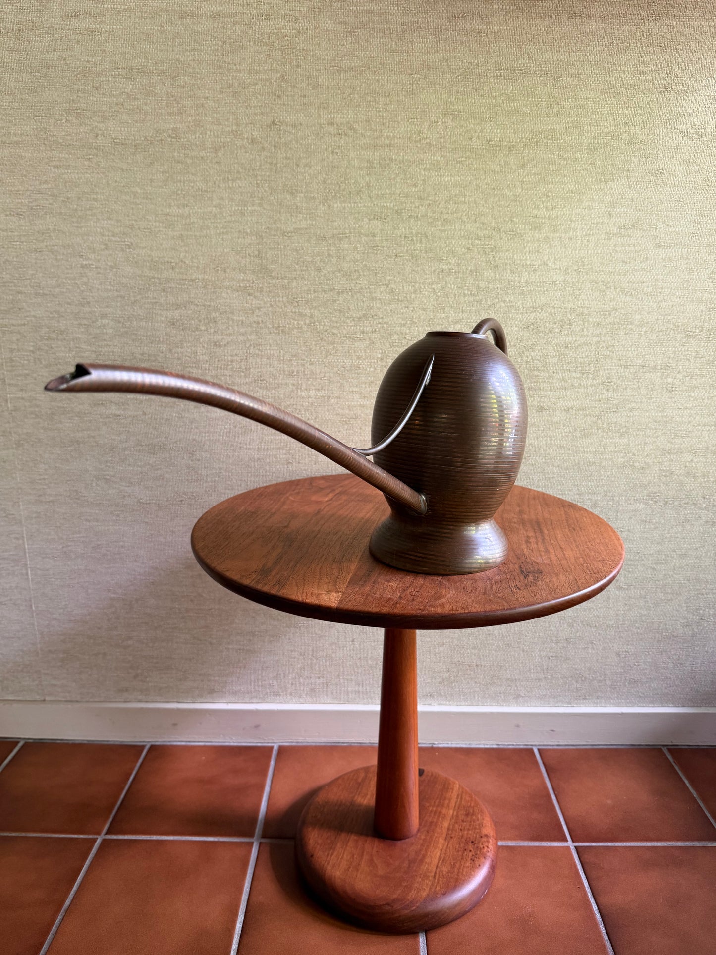 1955 Vintage Handmade One-of-a-Kind Brass + Copper Watering Can