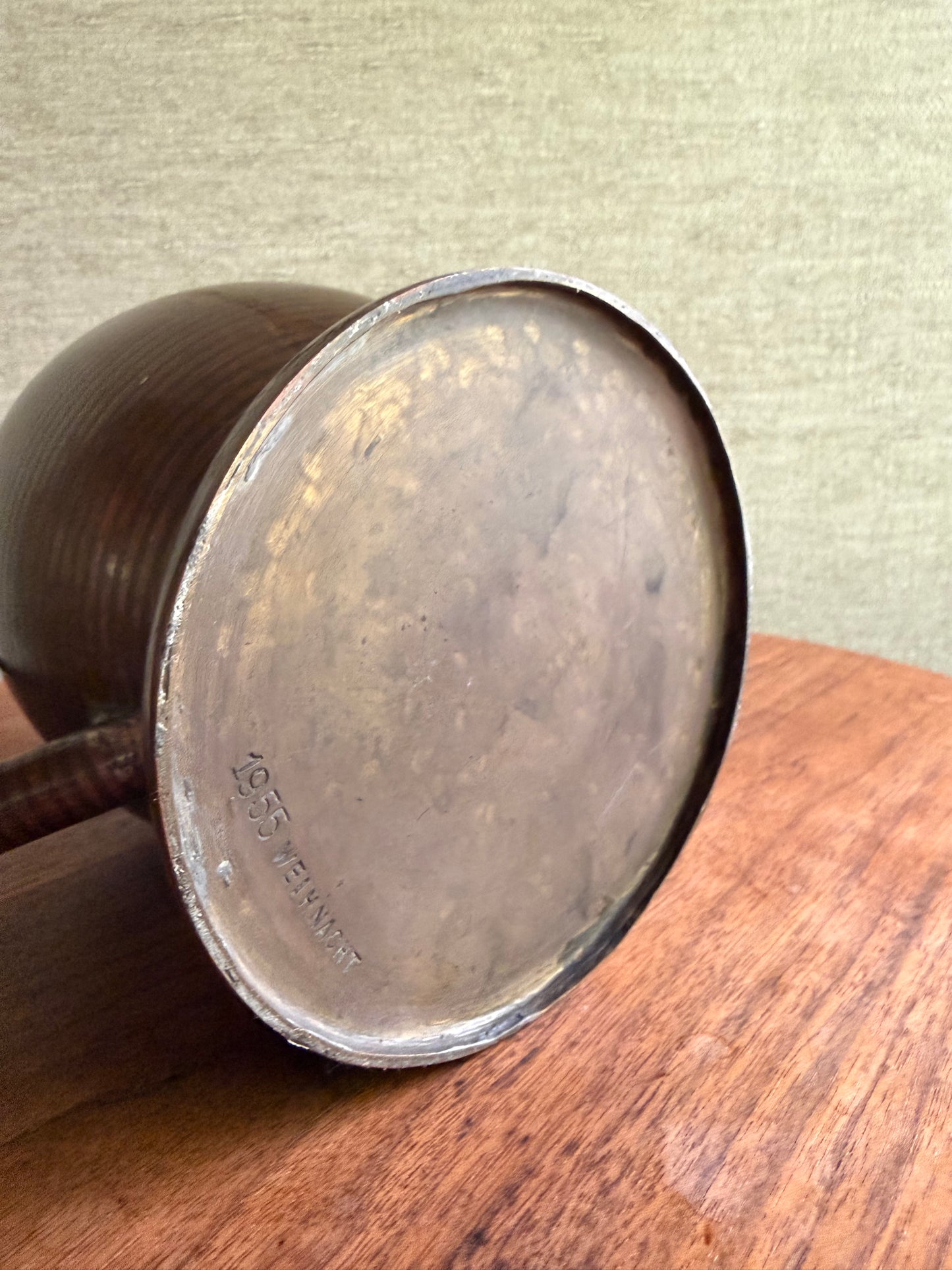 1955 Vintage Handmade One-of-a-Kind Brass + Copper Watering Can