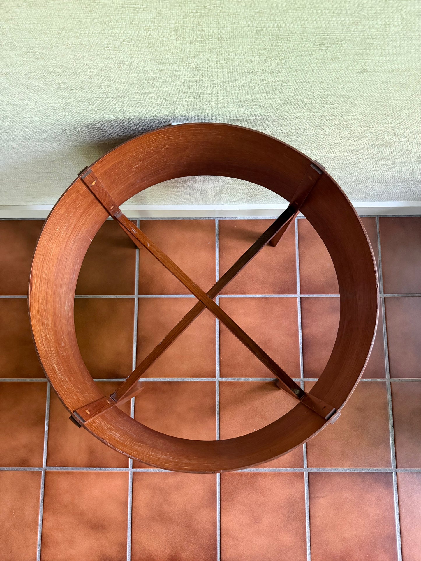 1960's Danish Modern Round Teak Plant Stand with Aluminum Insert, Illums Bolighus, Denmark
