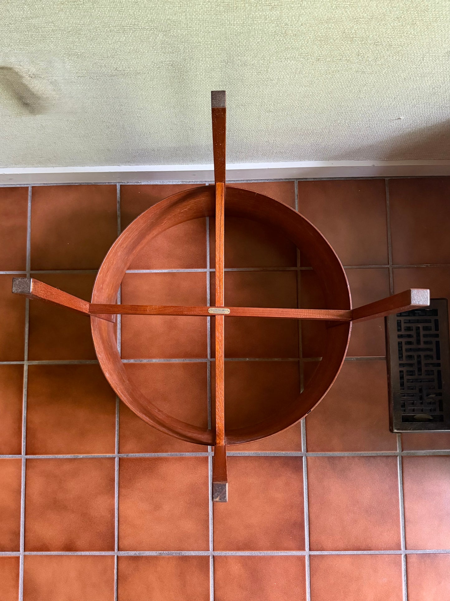 1960's Danish Modern Round Teak Plant Stand with Aluminum Insert, Illums Bolighus, Denmark