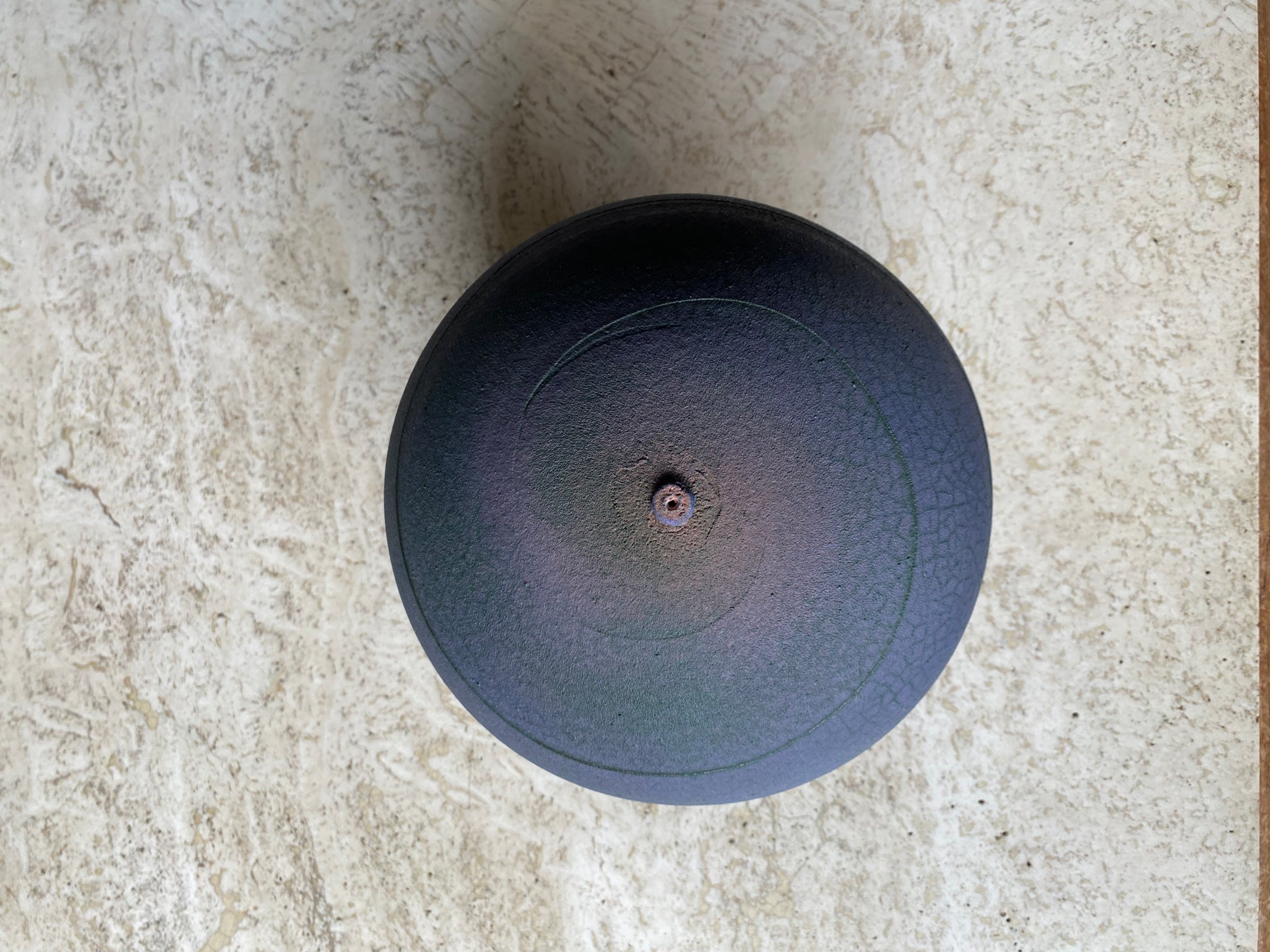 Purple Ceramic Round Vase