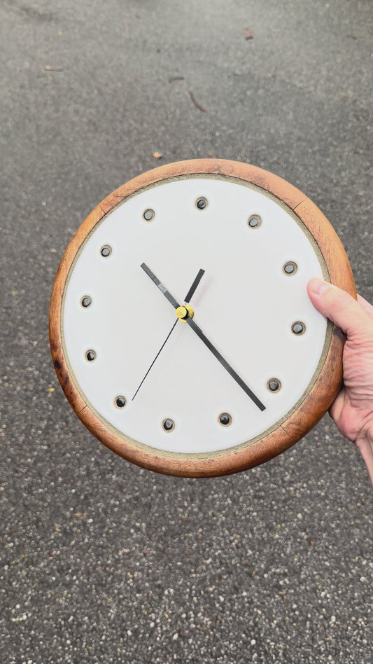 Jane and Gordon Martz for Marshall Studios Walnut and Ceramic Clock