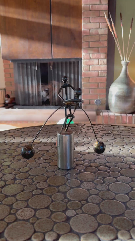 Vintage 1960's Balancing Metal Sculpture on Magnetic Base